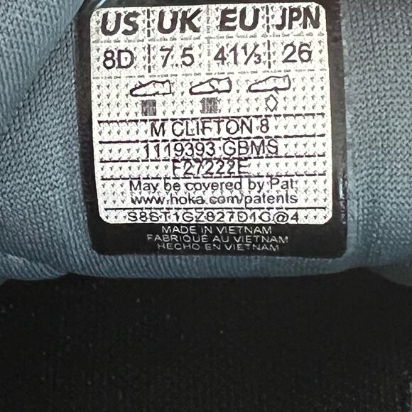 HOKA ONE ONE Clifton 8 Running Shoes Size 8D - Picture 13 of 15